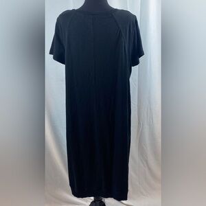 J. Jill Black Sheath Midi Dress Scoop Neck Short Sleeve Tshirt Dress